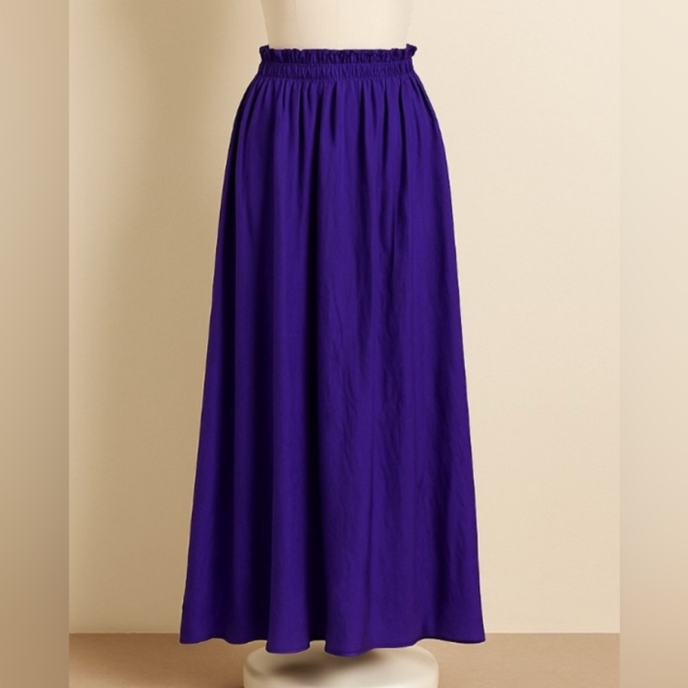 Elegant 100% silk Forte Forte Royal Purple Maxi Skirt - Made in Italy